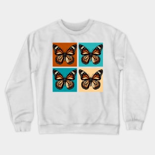 Pop Brown Monarch Butterfly Art - Cool Insect Crewneck Sweatshirt